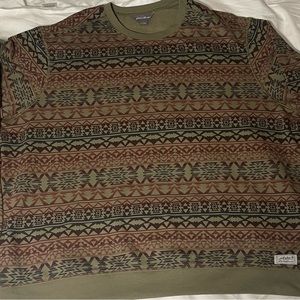Eddie Bauer Men's 2XL Sweater Green Print